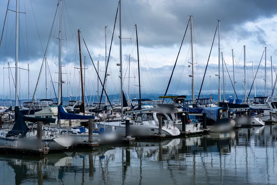 Marinada bağlı yelkenliler